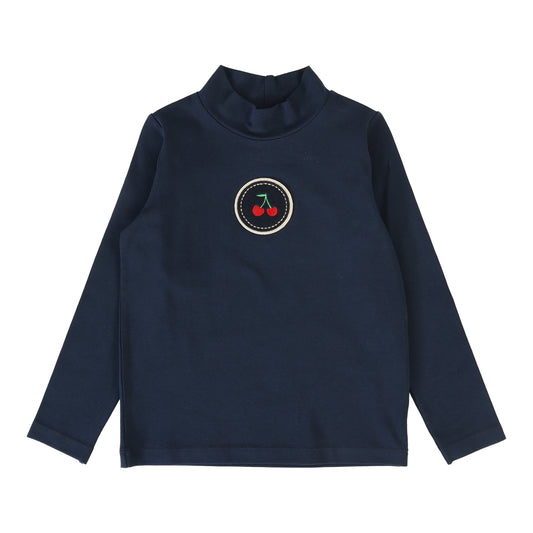 ANALOGIE NAVY PRINTED MOCKNECK