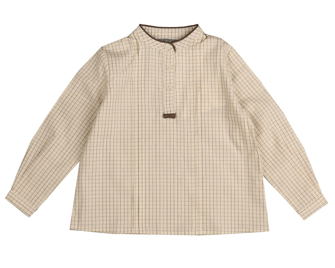 BELATI BROWN MANDERIN COLLAR SHIRT