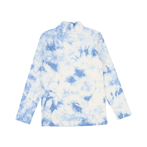 HELLO YELLOW BLUE TYE DYE TURTLENECK