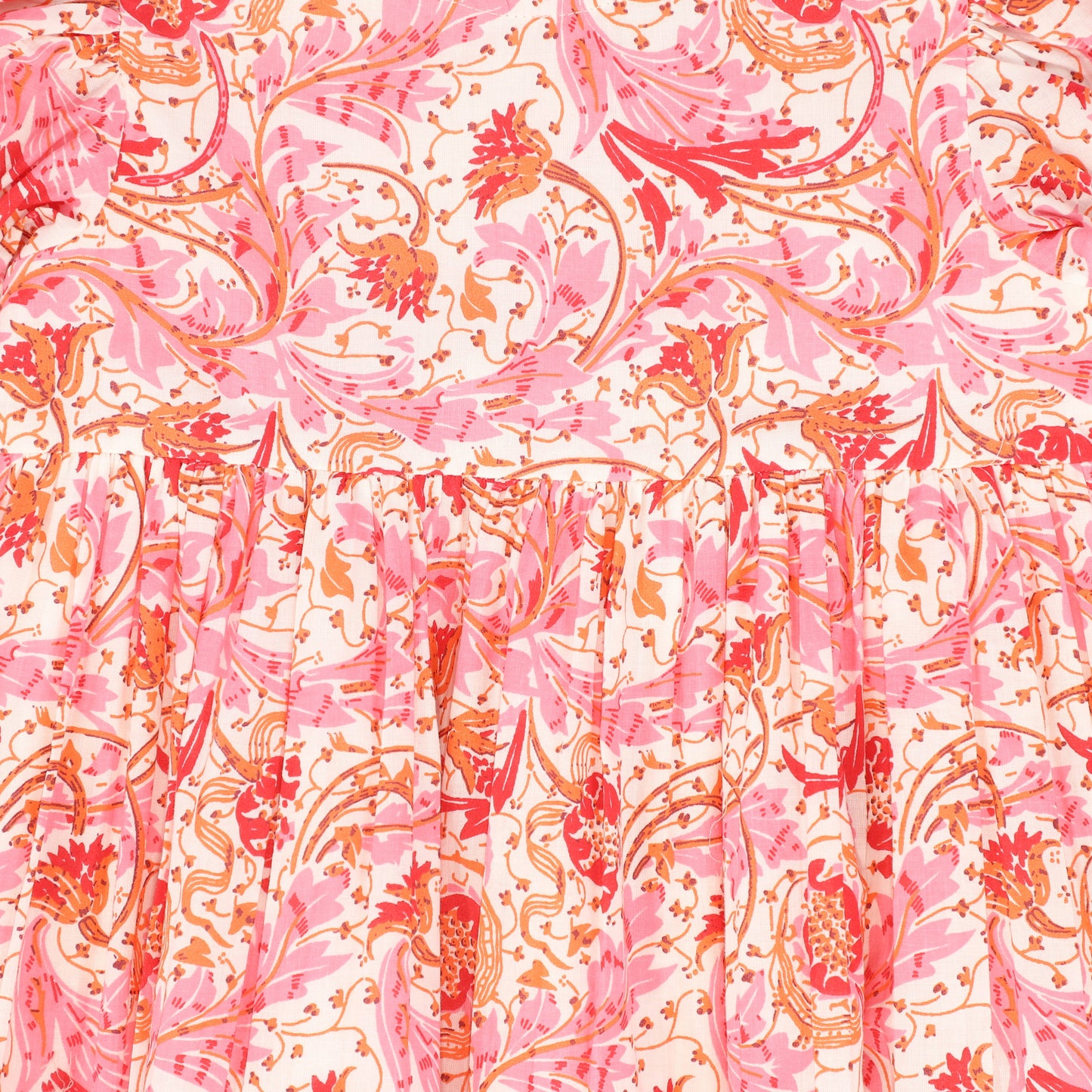 YO BABY HOT PINK FLORAL PLEAT DRESS