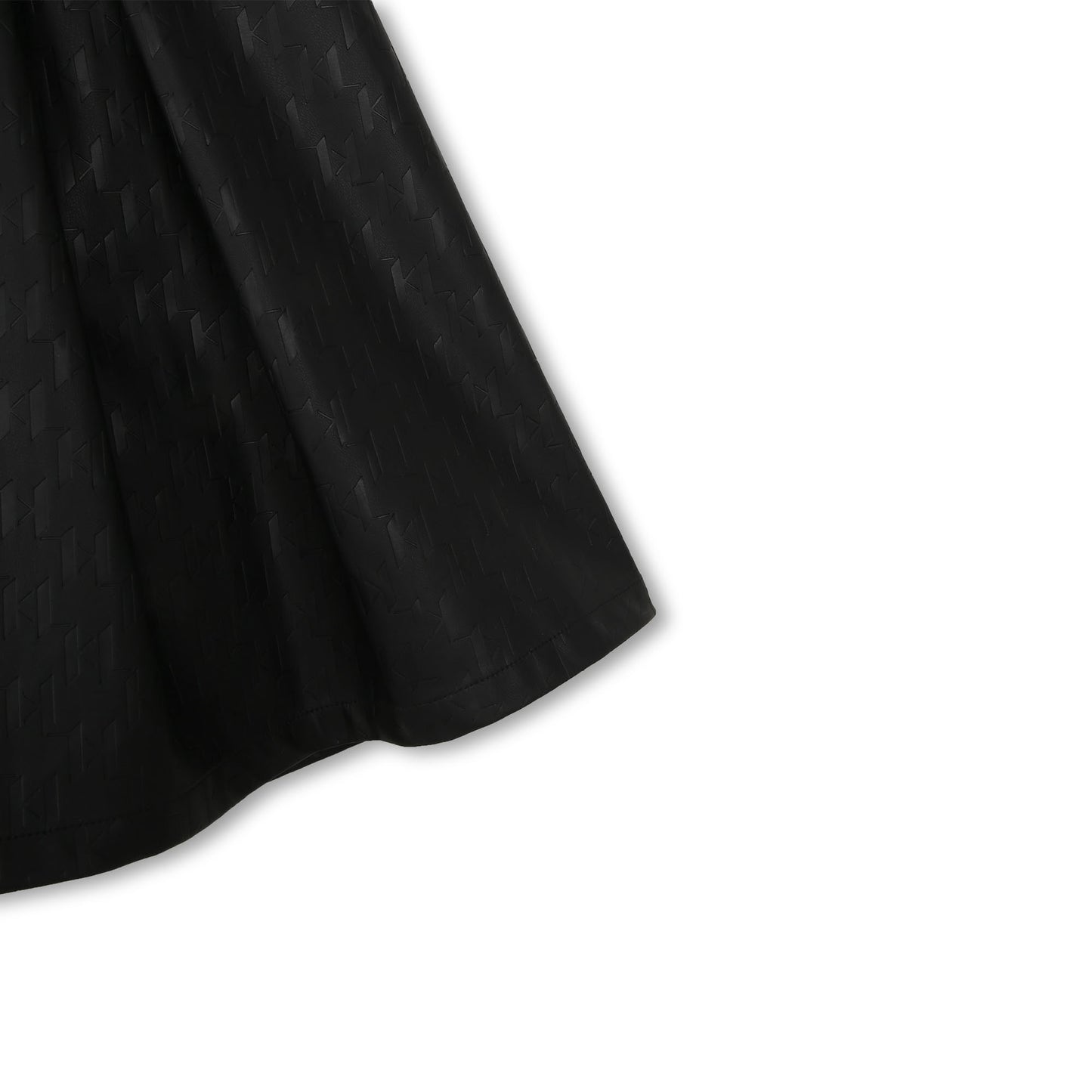KARL LAGERFELD BLACK LOGO WAIST FLARE SKIRT