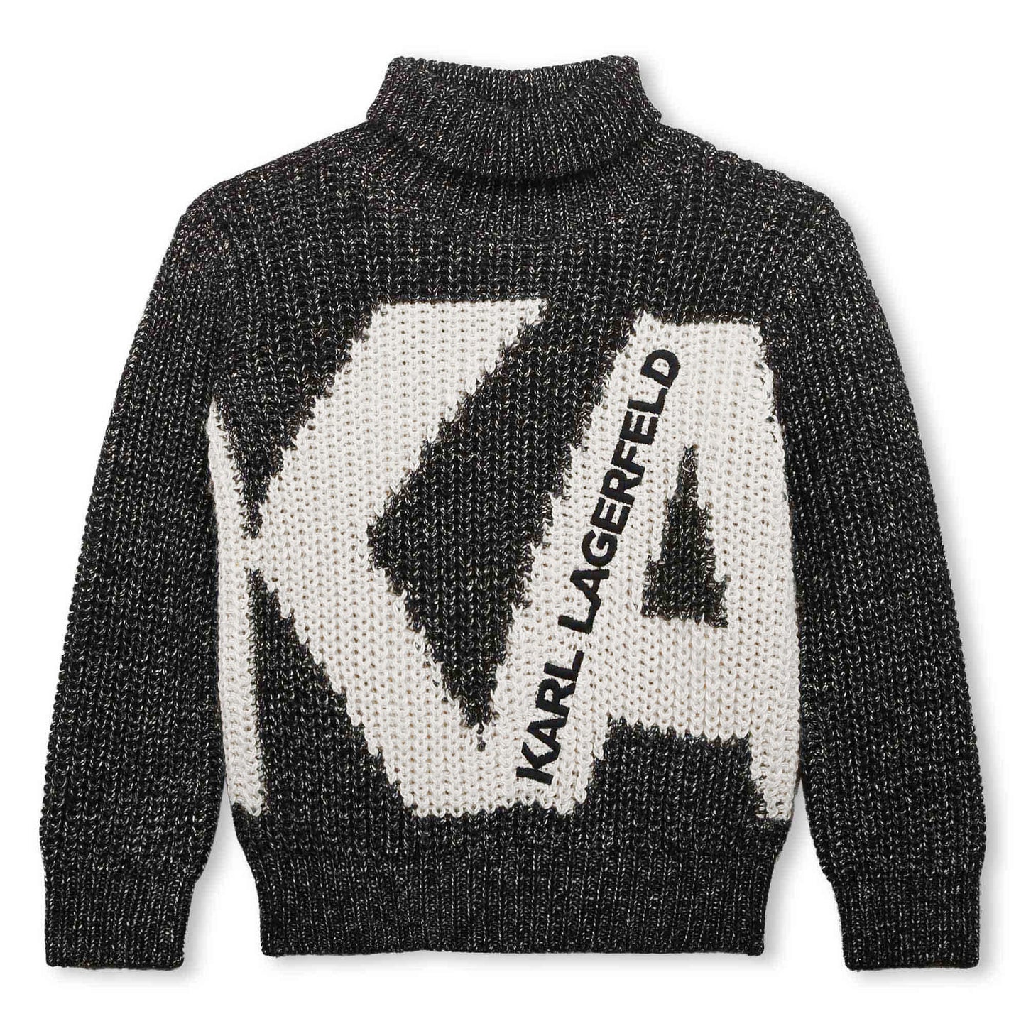 KARL LAGERFELD GREY KNIT LOGO SWEATER