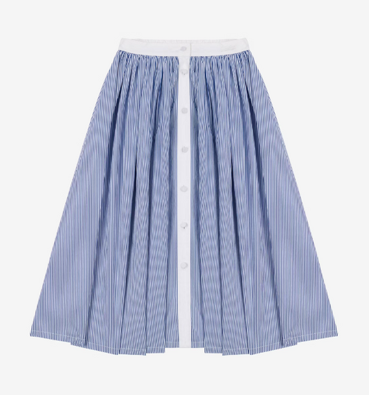 PHILOSOPHY WHITE AND BLUE STRIPED SKIRT [FINAL SALE]