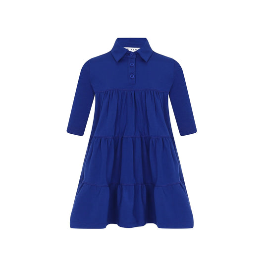 LITTLE PARNI ROYAL BLUE TIERED DRESS