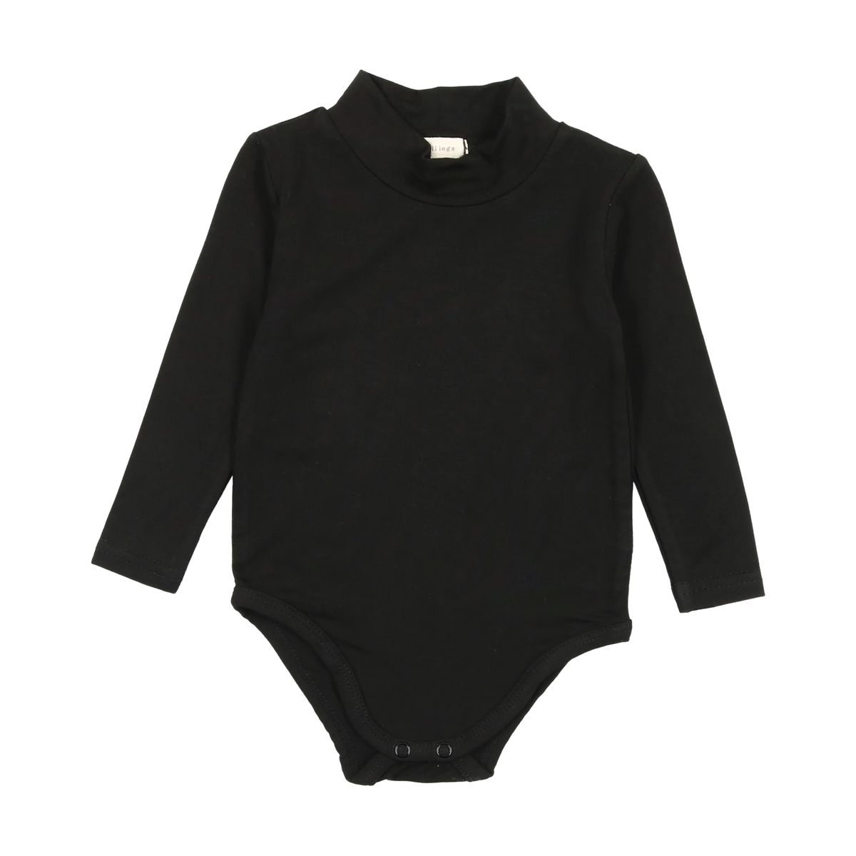 LIL LEGS BLACK BAMBOO LONG SLEEVE MOCKNECK ONESIE