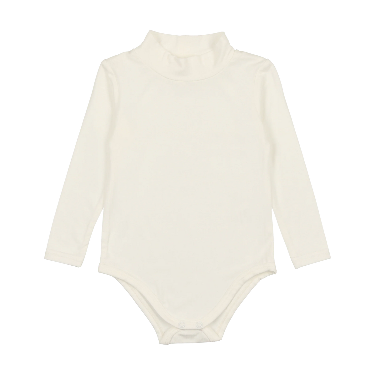 LIL LEGS OFF WHITE BAMBOO LONG SLEEVE MOCKNECK ONESIE