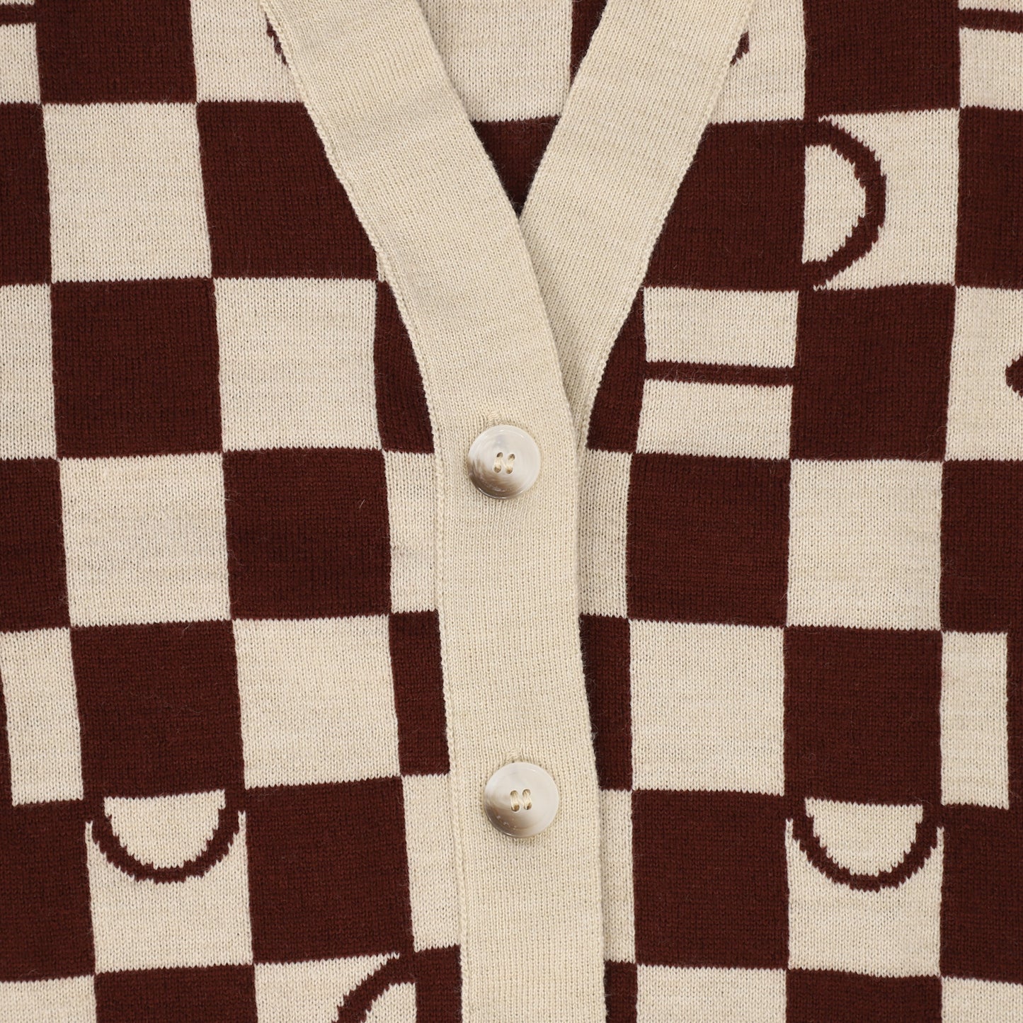 BONNIE AND THE GANG CHECKERED PLUM CARDIGAN