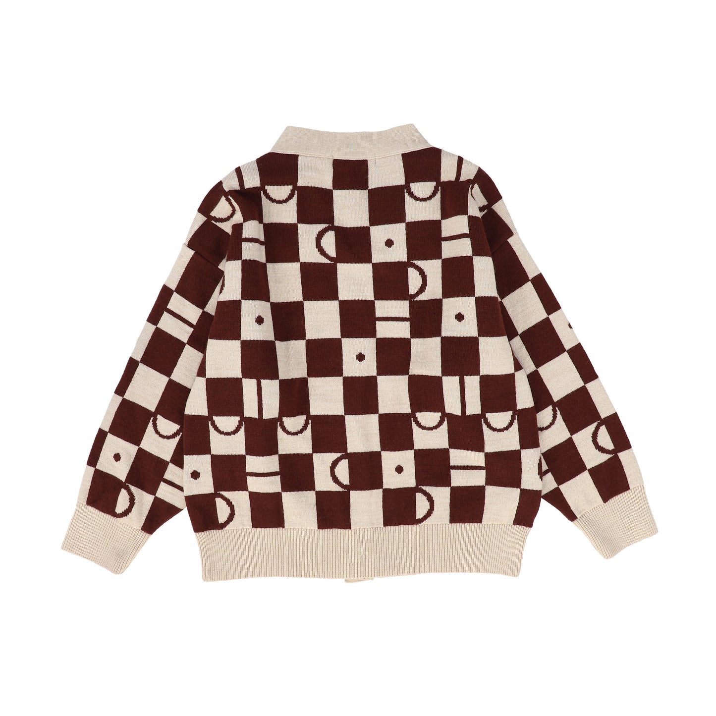BONNIE AND THE GANG CHECKERED PLUM CARDIGAN