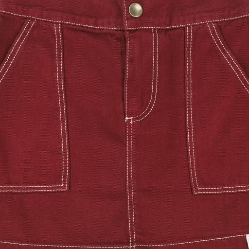 BONNIE AND THE GANG PLUM TWILL SKIRT