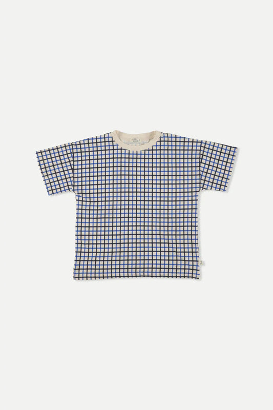 MY LITTLE COZMO NAVY CHECKED TOP [FINAL SALE]