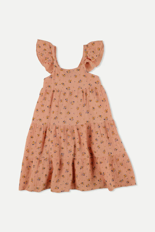 MY LITTLE COZMO PINK FLORAL RUFFLED JUMPER [FINAL SALE]