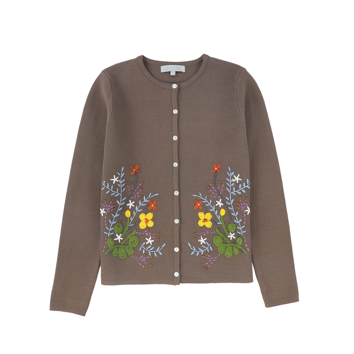 BACE COLLECTION BEIGE EMBROIDERED CARDIGAN