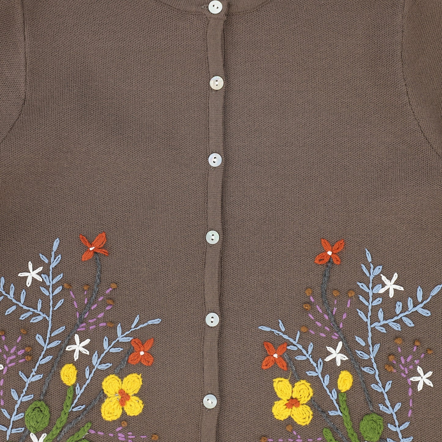 BACE COLLECTION BEIGE EMBROIDERED CARDIGAN