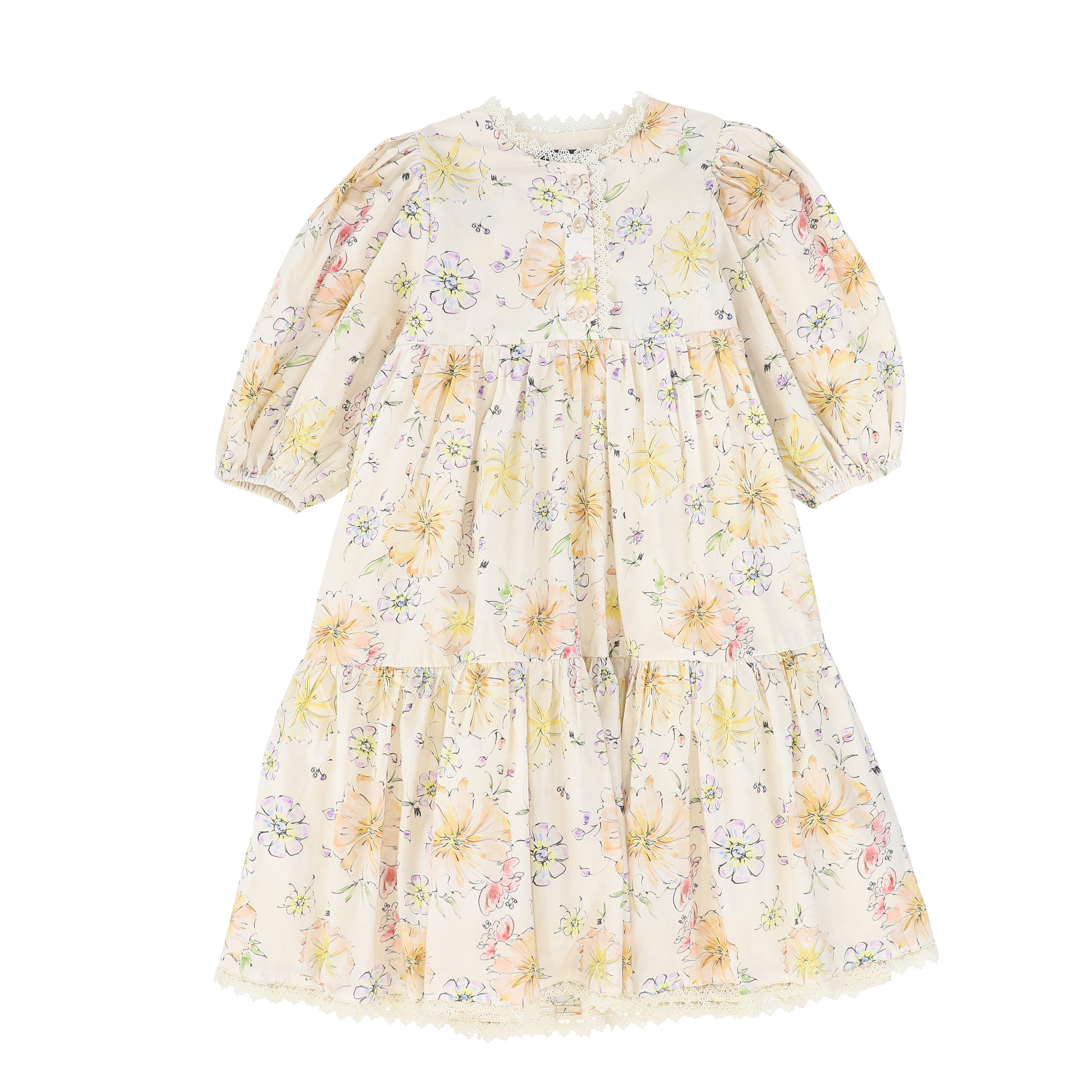 Peach Floral Button Dress | Size 10 by Belati Peach Floral Button Dress | Size 10 by Belati