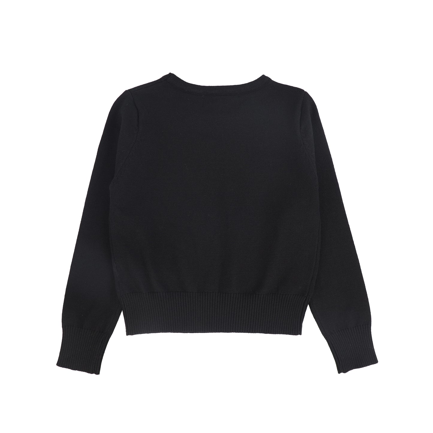 BACE COLLECTION BLACK LOGO EMBROIDERED CREWNECK SWEATER