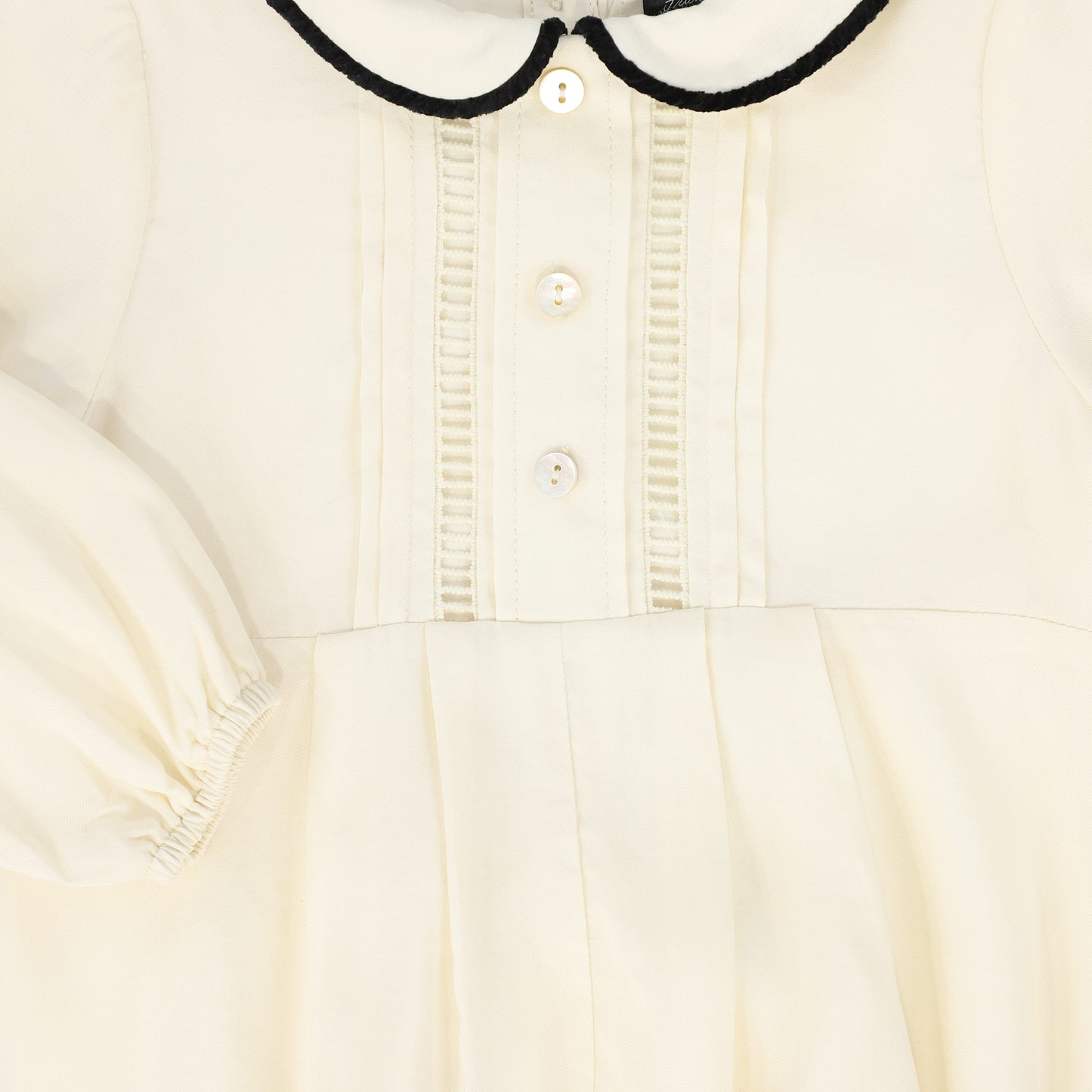 FRANCESCA GUILIANO CREAM/BLACK VELVET PIPED ROMPER