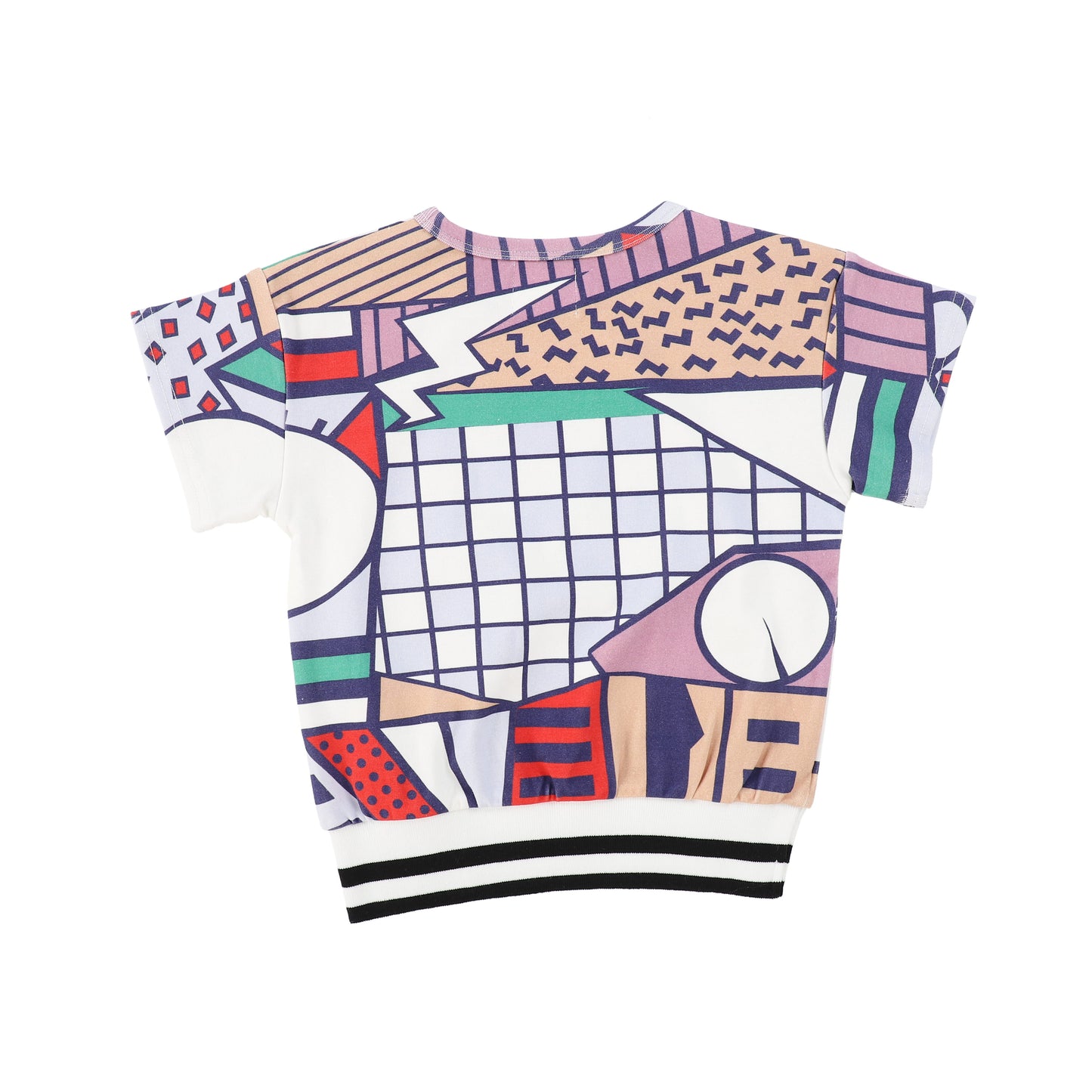 BAMBOO MULTI COLORED ABSTRACT PRINT SS TOP [FINAL SALE]