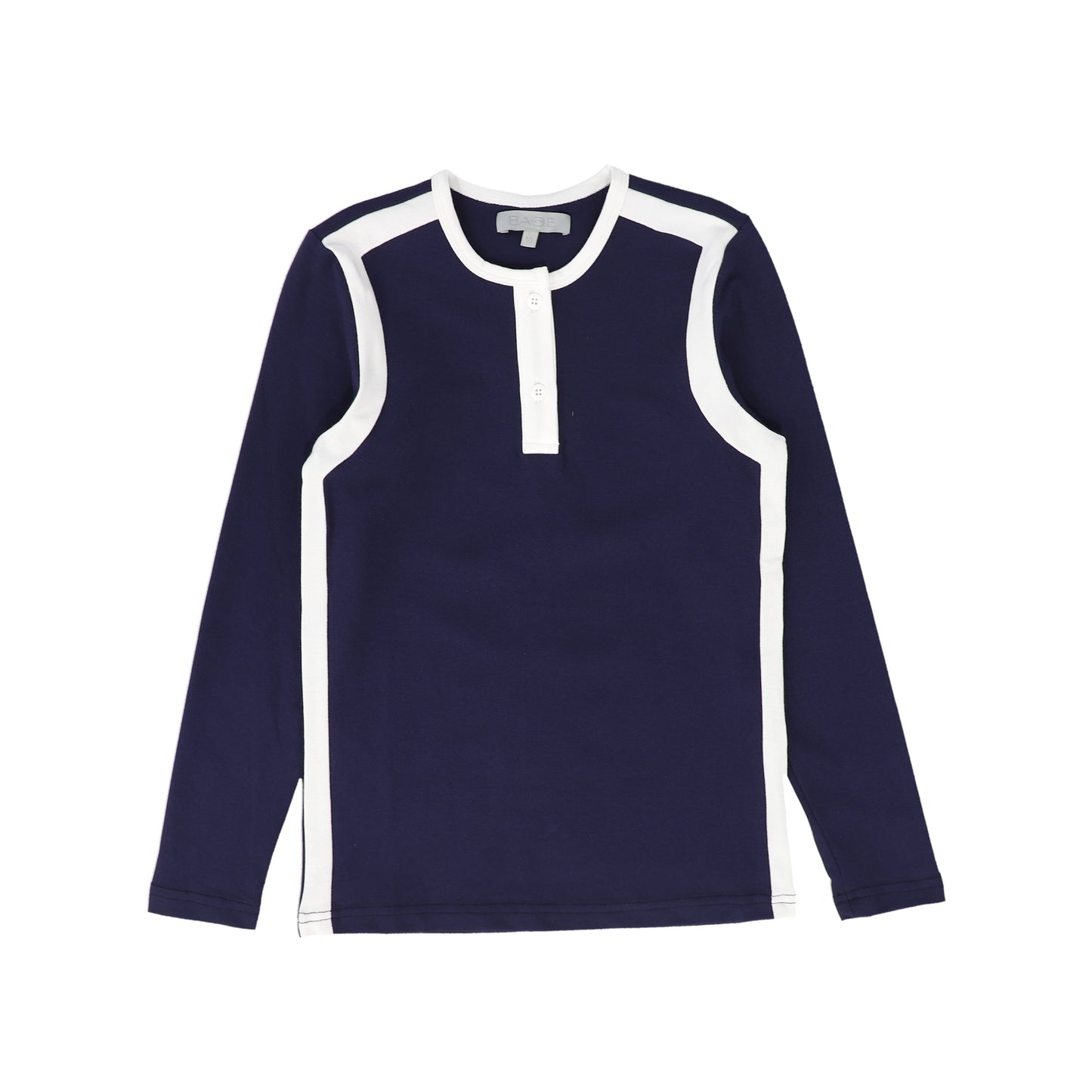 BACE COLLECTION NAVY PIQUE VARSITY LS TEE [FINAL SALE]