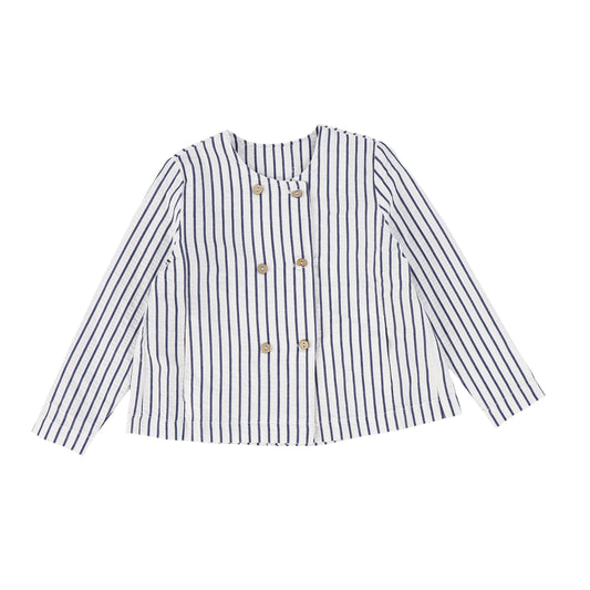 BACE COLLECTION NAVY/WHITE THICK STRIPED BLAZER [FINAL SALE]