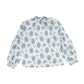 BAMBOO BLUE FLORAL BUNCHES PUFF SLEEVE TOP [FINAL SALE]