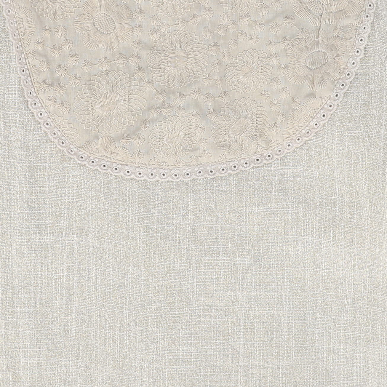 BAMBOO OATMEAL EMBROIDERED LINEN TOP [FINAL SALE]