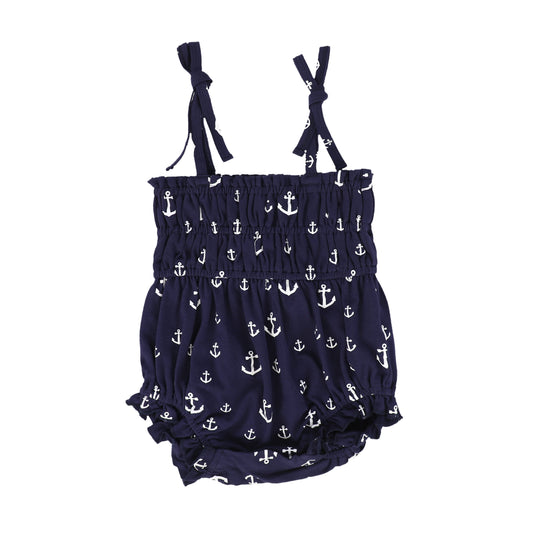 BAMBOO NAVY PRINTED ANCHOR ROMPER [FINAL SALE]