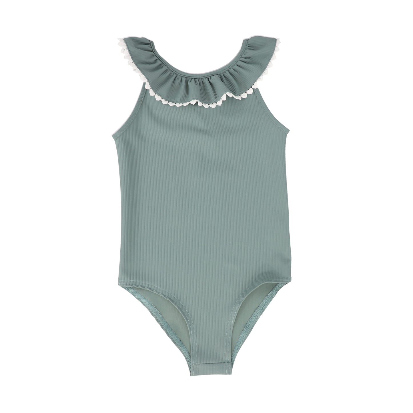WATER CLUB SAGE RIBBED SCALLOP TRIM SWIMSUIT [FINAL SALE]