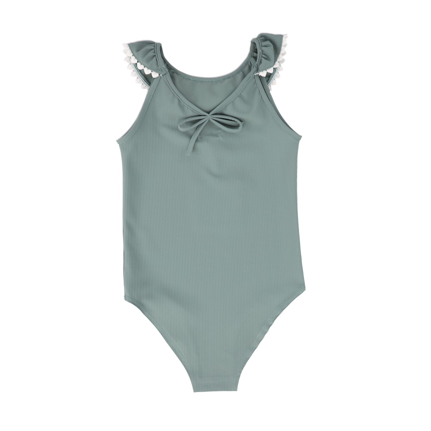 WATER CLUB SAGE RIBBED SCALLOP TRIM SWIMSUIT [FINAL SALE]