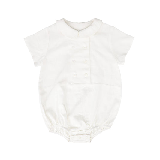 BAMBOO WHITE DOUBLE BREASTED ROMPER [FINAL SALE]