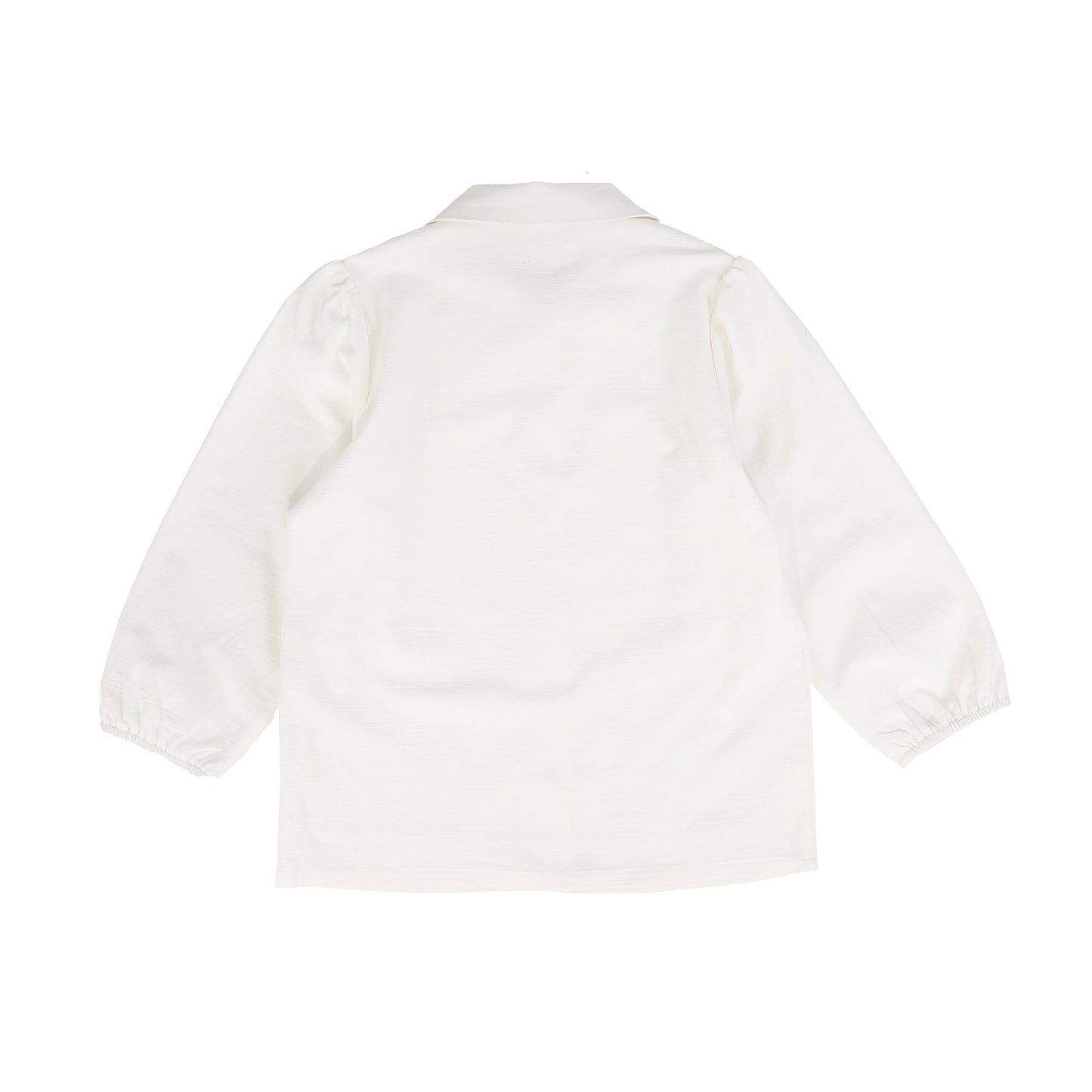 BACE COLLECTION WHITE PUFF SLEEVE COLLARD BLOUSE [FINAL SALE]