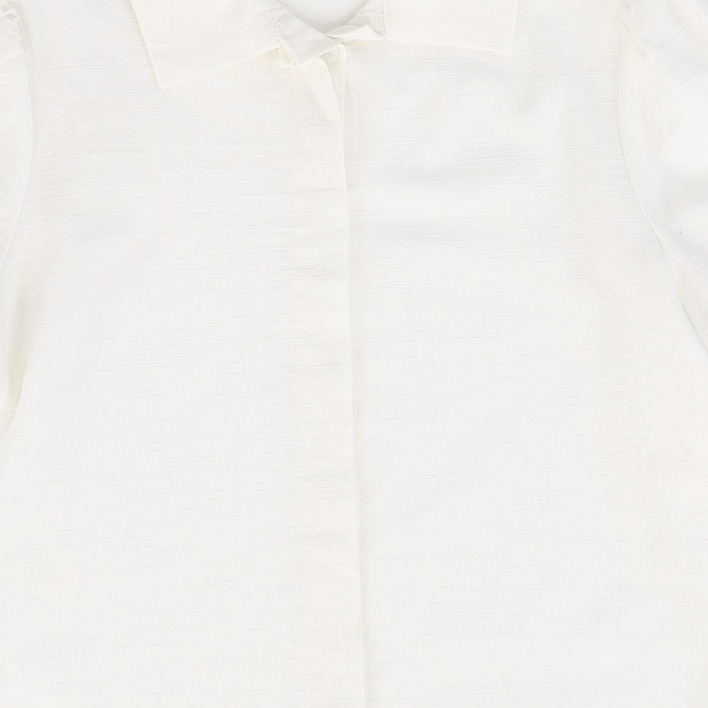 BACE COLLECTION WHITE PUFF SLEEVE COLLARD BLOUSE [FINAL SALE]