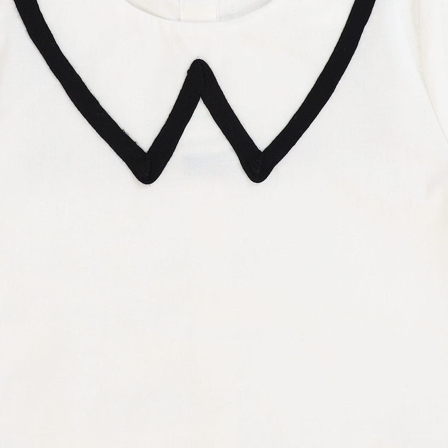 BAMBOO WHITE CONTRAST STITCH BLOUSE [FINAL SALE]