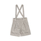 BACE COLLECTION WHITE/TAN THICK STRIPED SUSPENDER SHORTS [FINAL SALE]