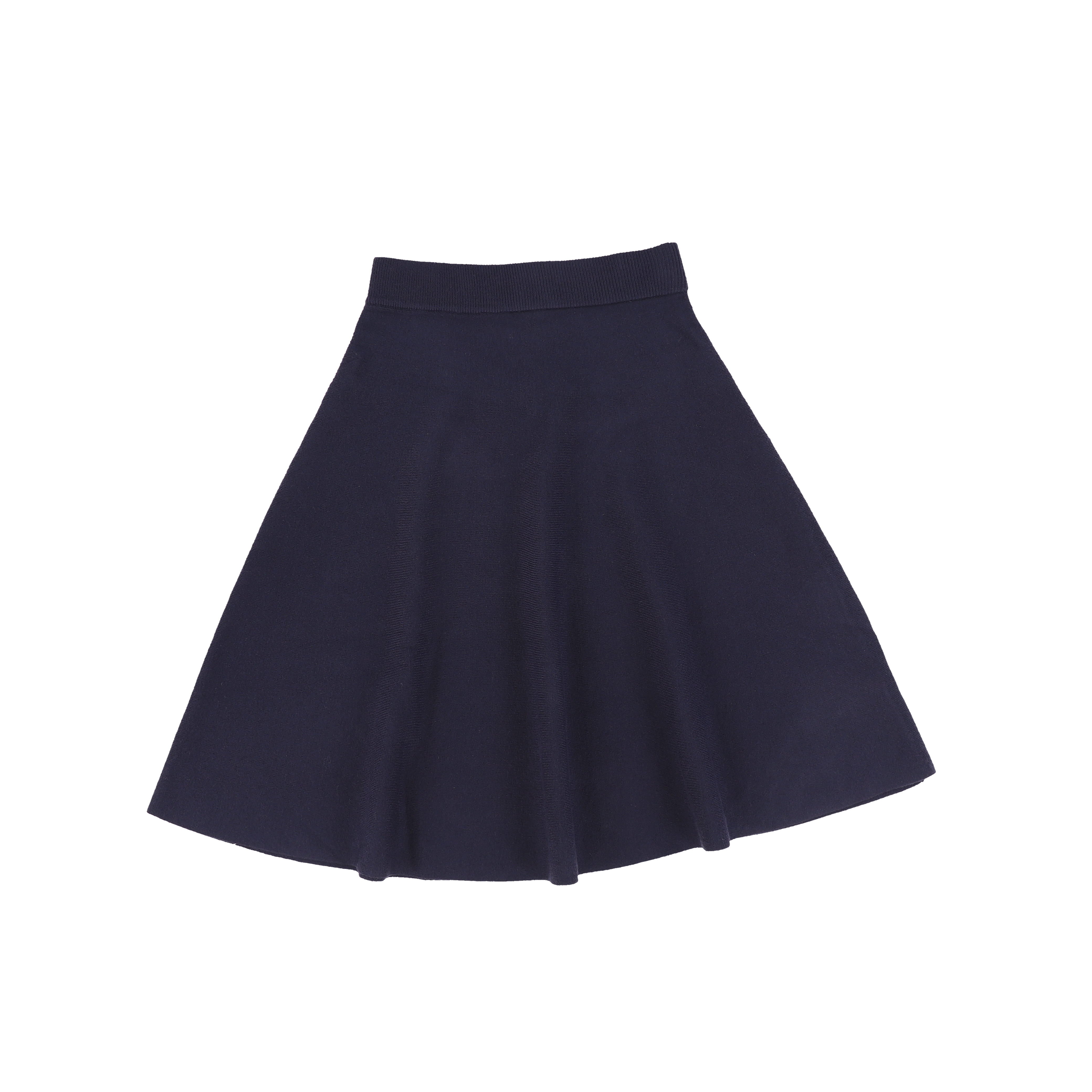 Bamboo Navy Knit Seam Flare Skirt [FINAL SALE] – Luibelle