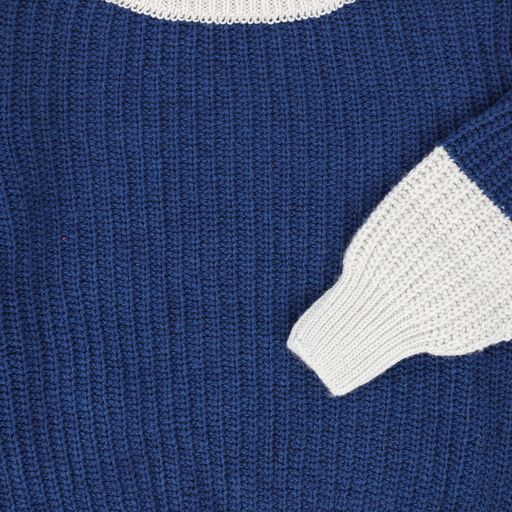 MY LITTLE COZMO BLUE GREY COLORBLOCK KNIT SWEATER