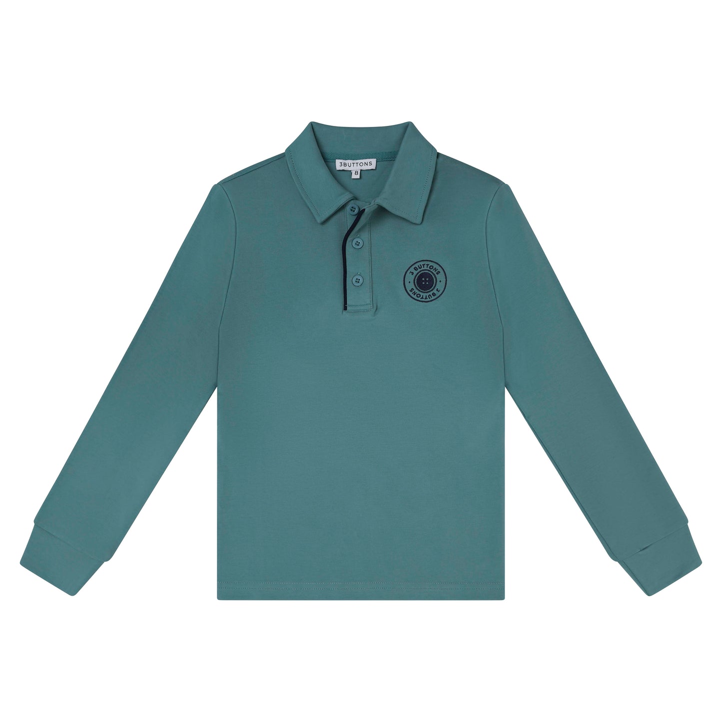 3 BUTTONS TEAL/NAVY TRIM POLO