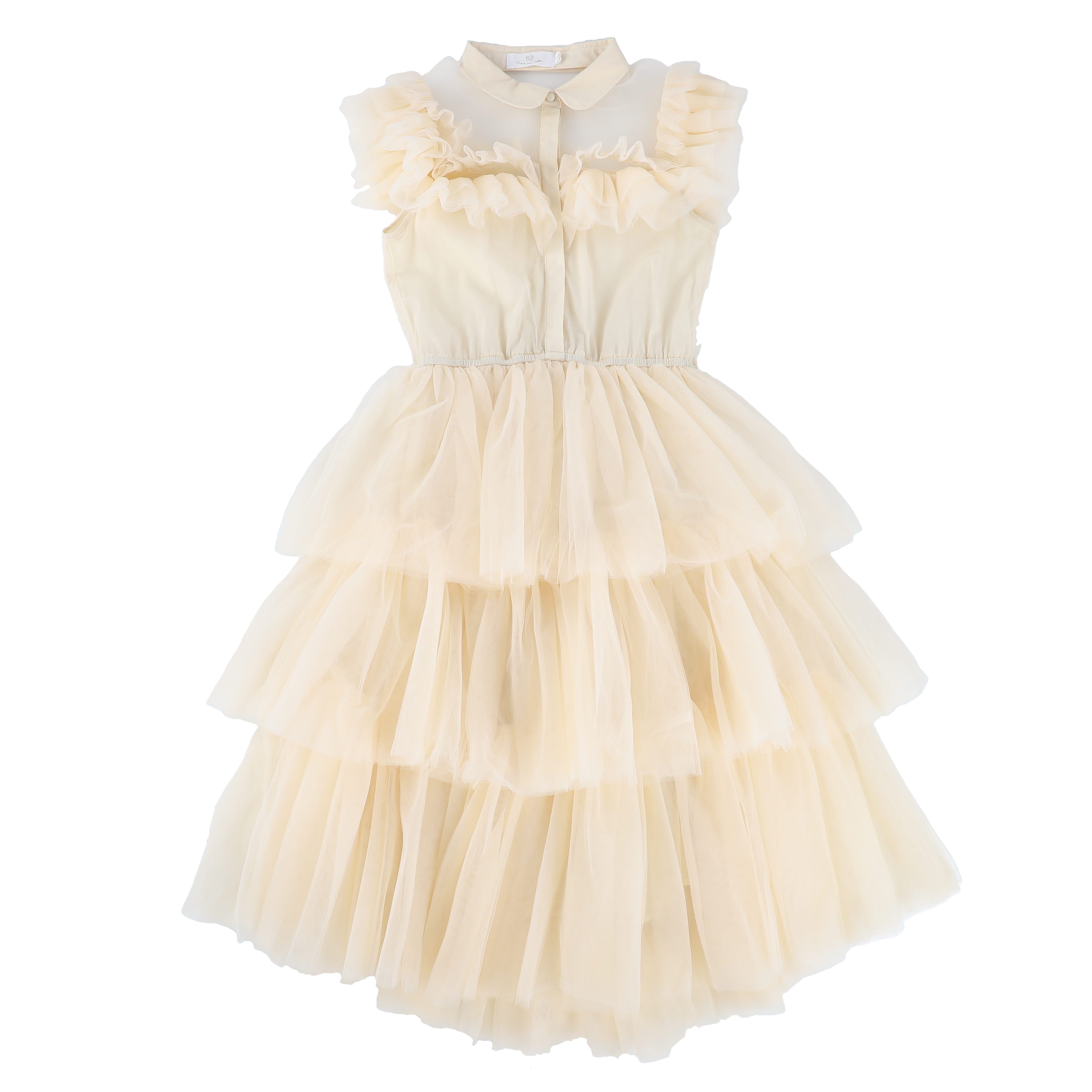 CERA UNA VOLTA CREAM TULLE LAYERED DRESS