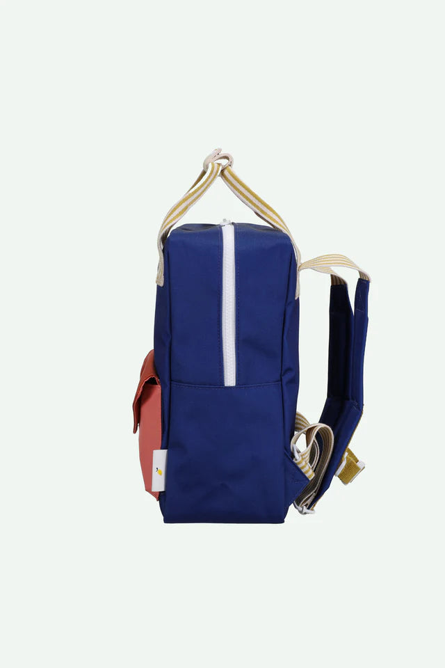 STICKY LEMON BLUE COLOR BLOCK POCKET BACKPACK