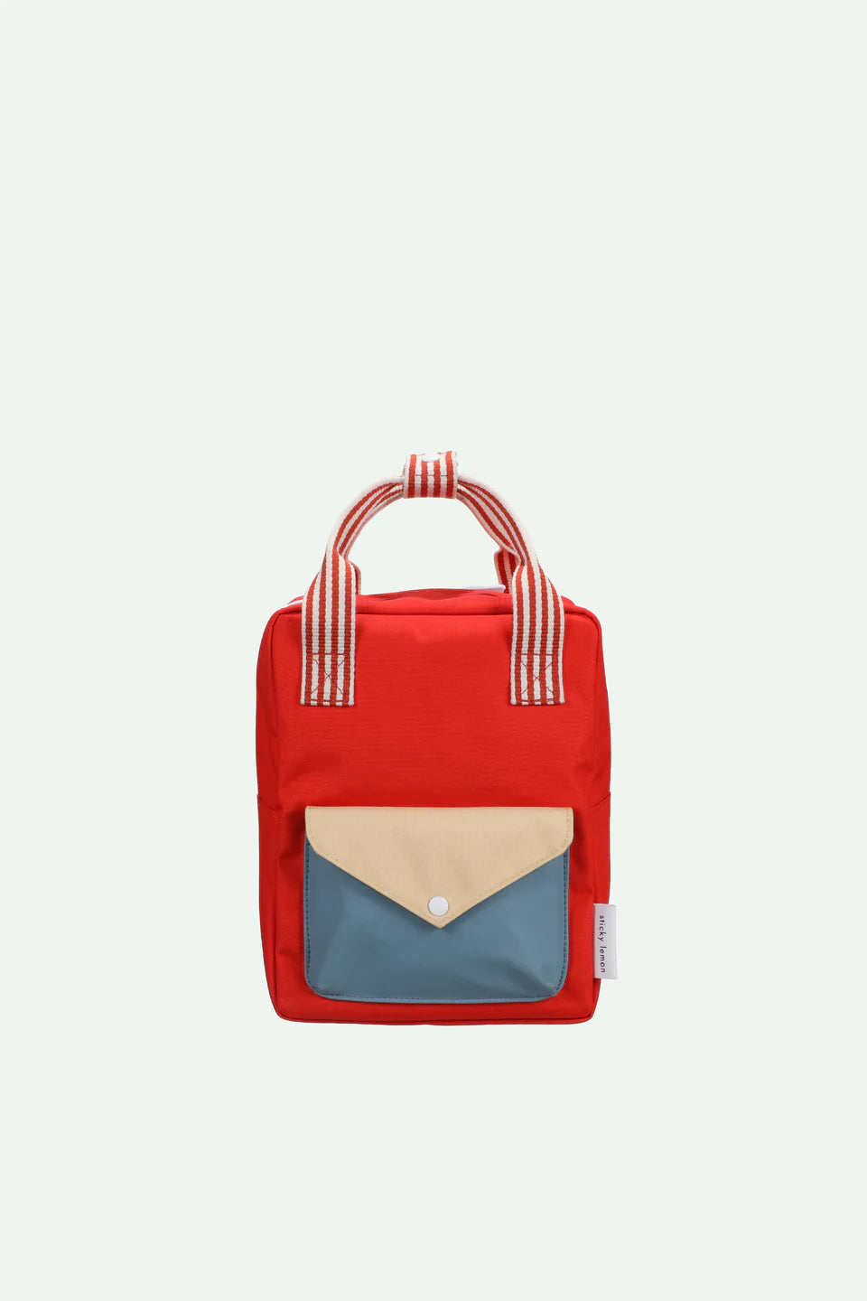 STICKY LEMON RED COLOR BLOCK POCKET MINI BACKPACK