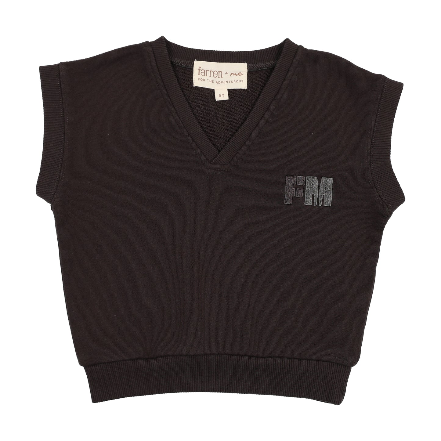 FARREN + ME BLACK WASHED TERRY VEST