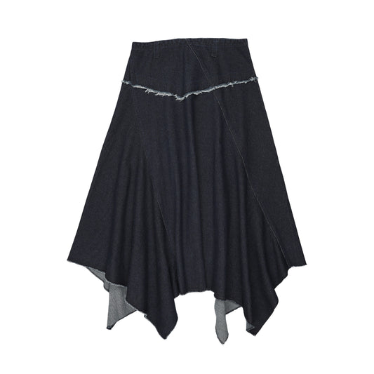 URBAN EDGE BLUE DENIM ASYMMETRICAL SKIRT