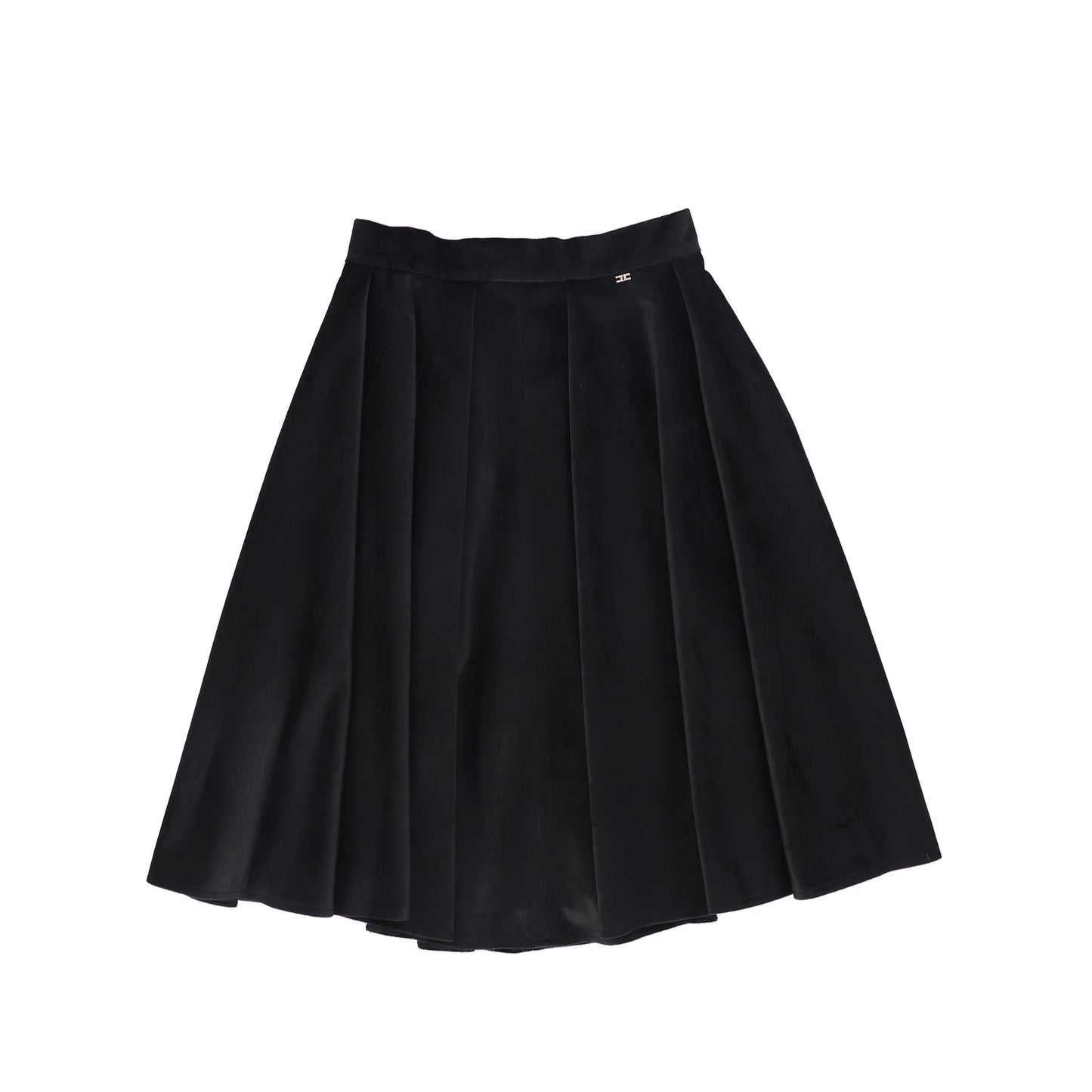 ELISABETTA FRANCHI BLACK VELVET MIDI SKIRT