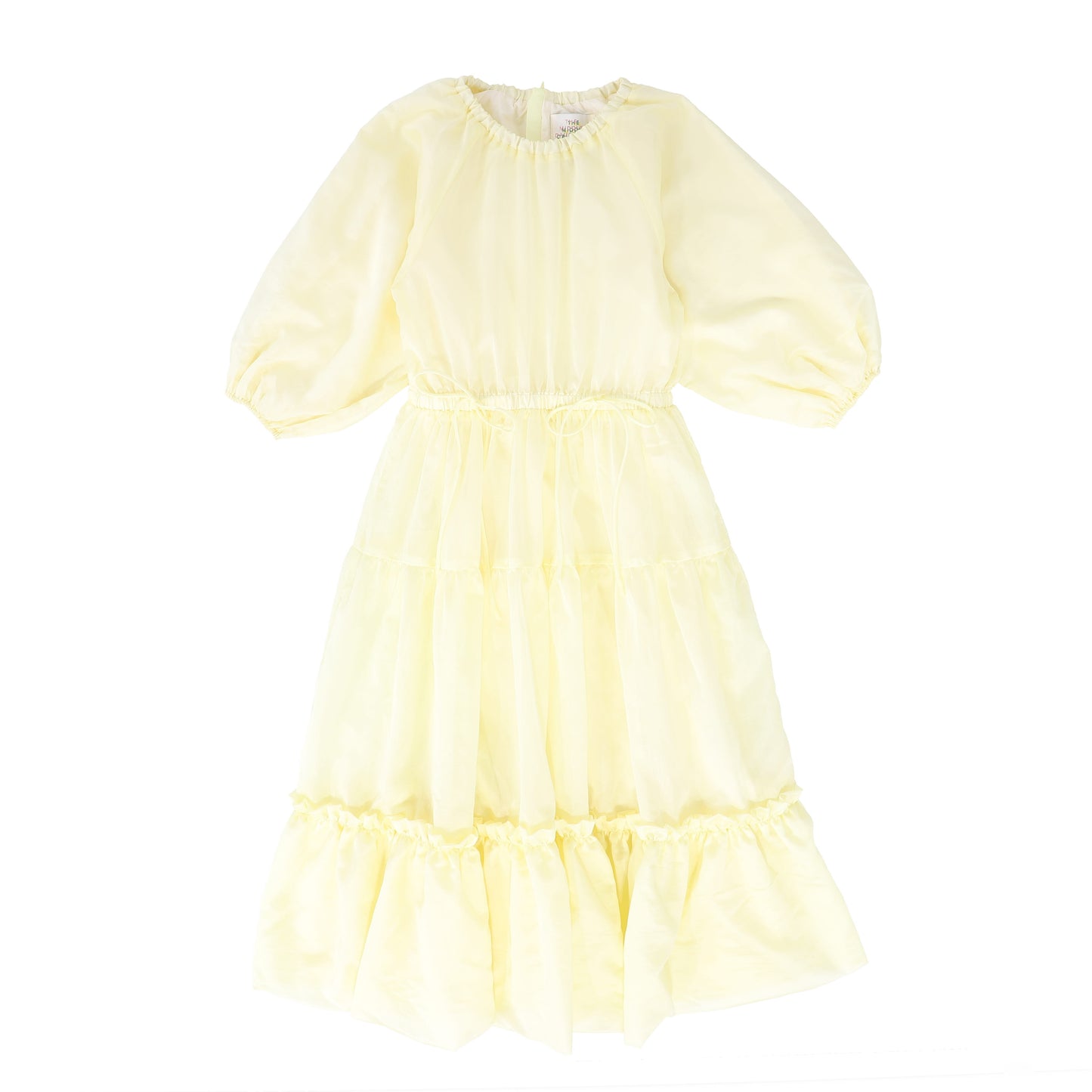 THE MIDDLE DAUGHTER YELLOW TIERED PUFF SLEEVE DRESS