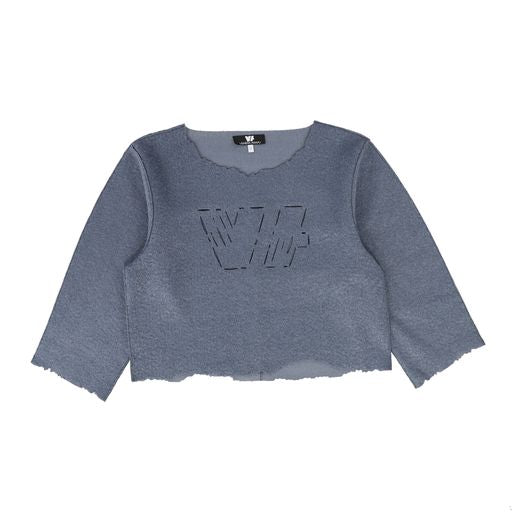 VENERA ARAPU DUSTY BLUE BOUCLE LOGO TOP