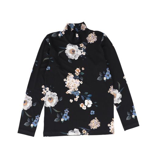 CHRISTINA ROHDE BLACK FLORAL MODAL TOP