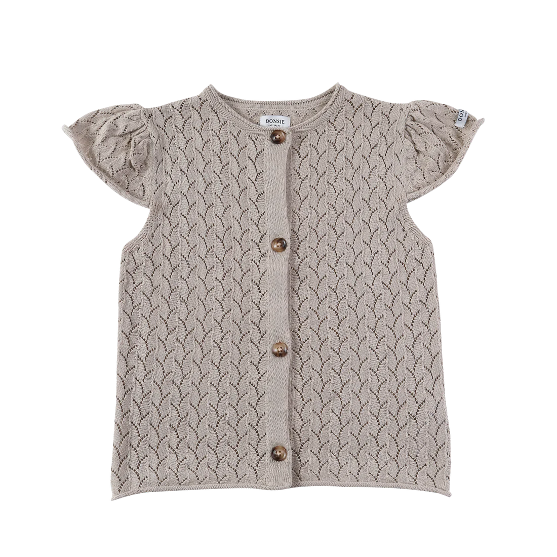 DONSJE TAUPE TEXTURED BUTTON VEST [FINAL SALE]