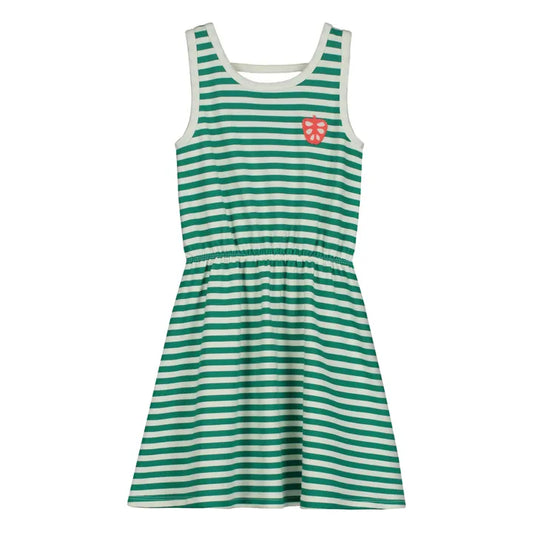 LETTER TO THE WORLD GREEN/WHITE STRIPE WAISTED DRESS [FINAL SALE]