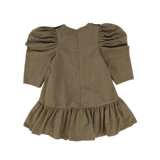 JESSIE AND JAMES OLIVE GREEN WITH BLACK BIB DRESS