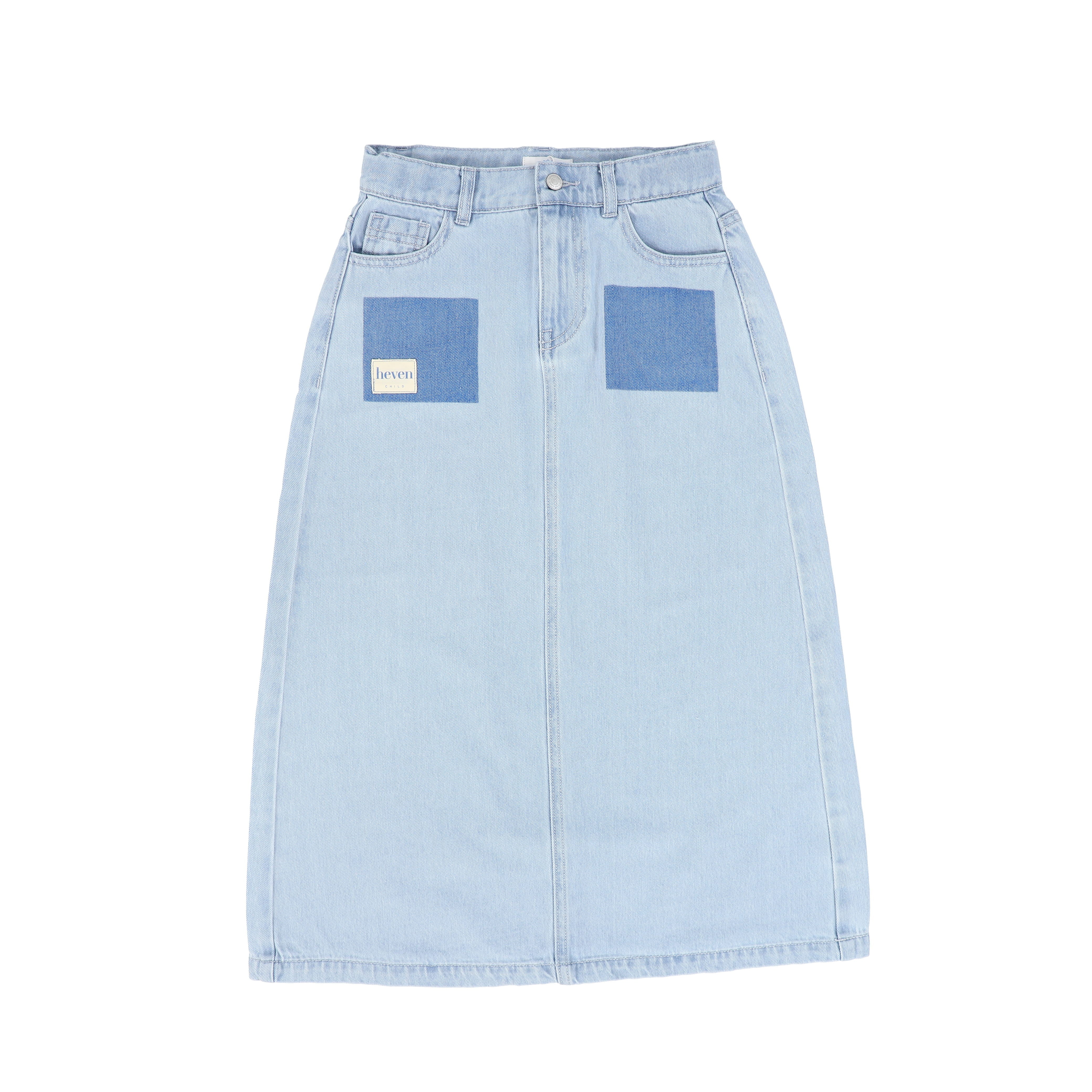 HEVEN CHILD BLUE DENIM POCKET MIDI SKIRT [FINAL SALE] – Luibelle