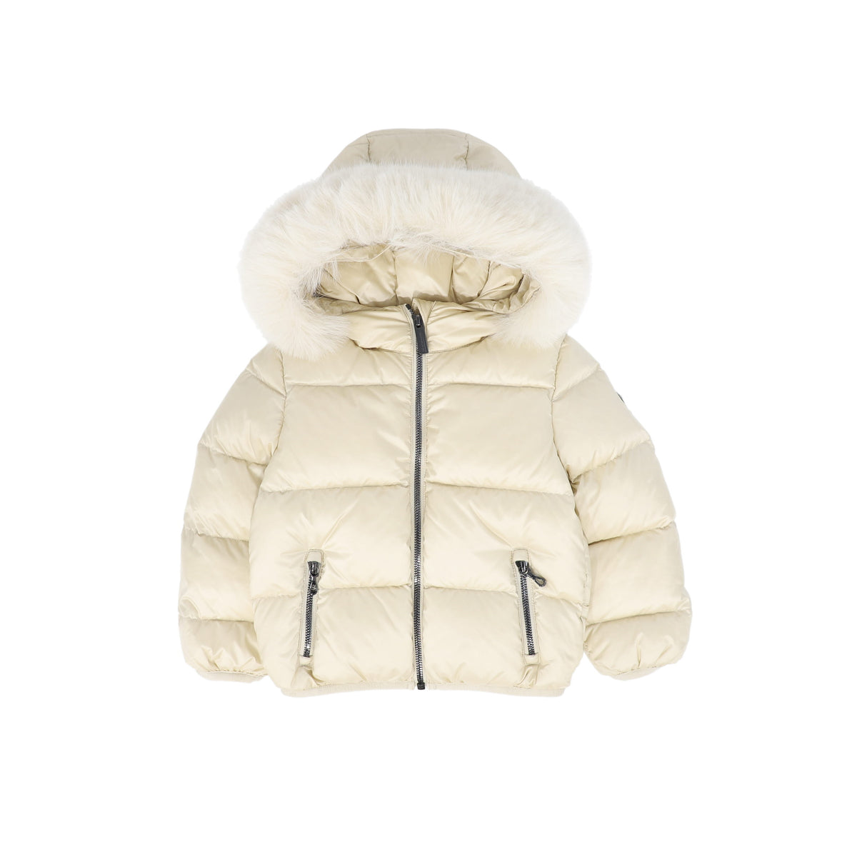 COLMAR PEARL WHITE FUR TRIM PUFFER JACKET